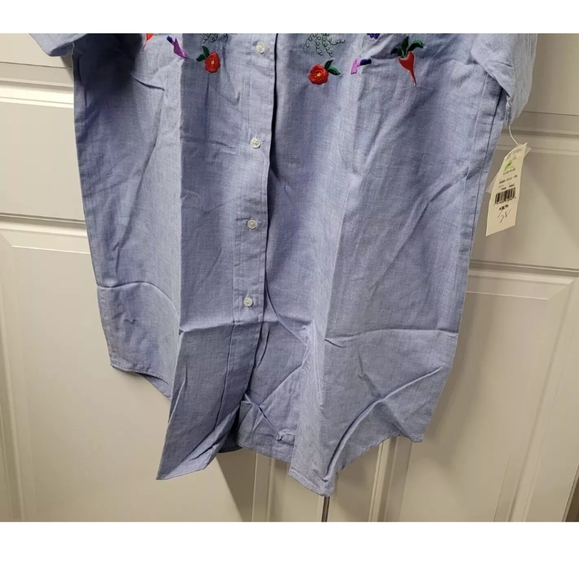 Kathy White Blouse Top Women's Size: 18W Button Carrots Gardening - Picture 5 of 12